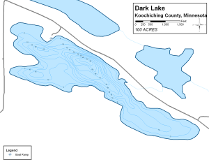 Dark Lake Topographical Lake Map