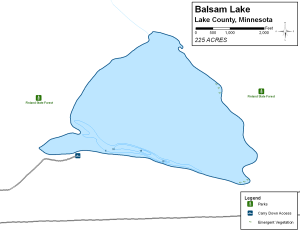 Balsam Lake Topographical Lake Map