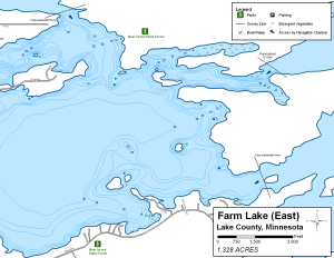 Farm Lake East Topographical Lake Map