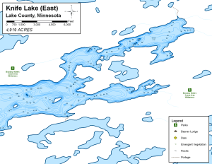 Knife Lake (East Topographical Lake Map