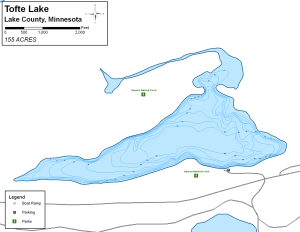 Tofte Lake Topographical Lake Map