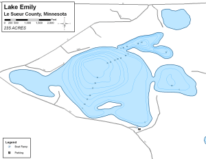Lake Emily Topographical Lake Map