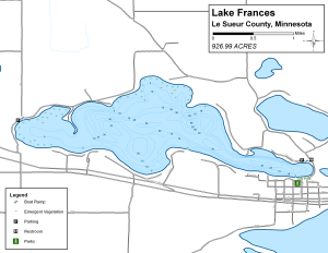 Lake Frances Topographical Lake Map