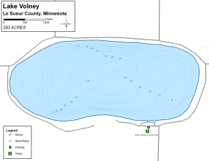 Lake Volney Topographical Lake Map