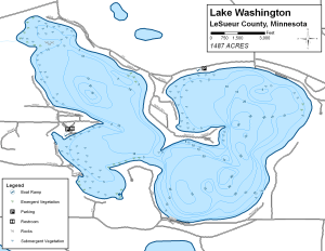 Lake Washington Topographical Lake Map