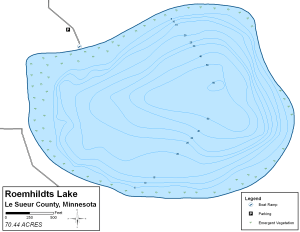 Roemhildts Lake Topographical Lake Map