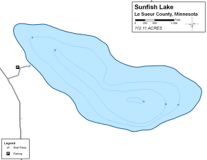 Sunfish Lake Topographical Lake Map