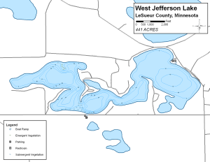 West Jefferson Lake Topographical Lake Map