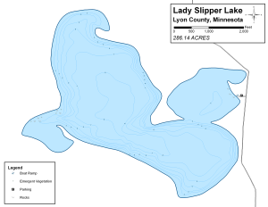 Lady SLipper Lake Topographical Lake Map