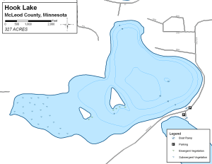 Hook Lake Topographical Lake Map