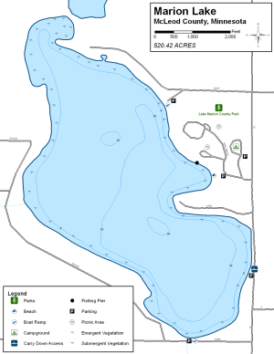Marion Lake Topographical Lake Map