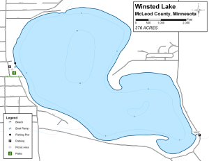 Winsted Lake Topographical Lake Map