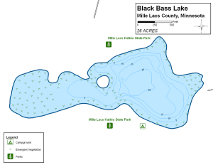 Black Bass Lake Topographical Lake Map