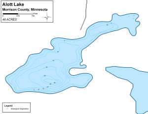 Alott Lake Topographical Lake Map