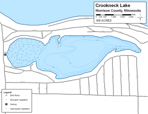 Crookneck Lake Topographical Lake Map