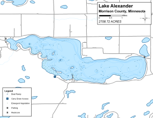Lake Alexander Topographical Lake Map
