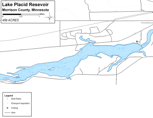 Lake Placid Resevoir Topographical Lake Map