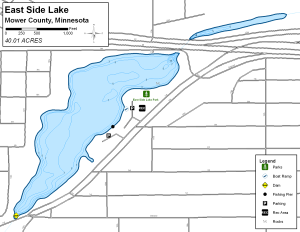 East Side Lake Topographical Lake Map