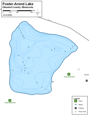 Foster-Arend Lake Topographical Lake Map