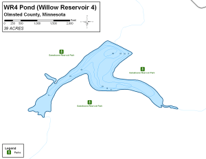 WR4 Pond Topographical Lake Map