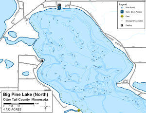 Big Pine Lake (North) Topographical Lake Map