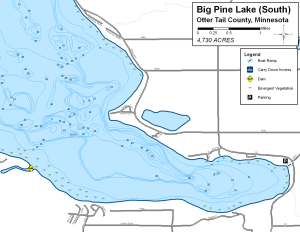 Big Pine Lake (South) Topographical Lake Map