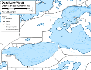 Dead Lake West Topographical Lake Map