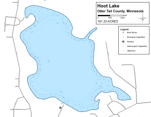 Hoot Lake Topographical Lake Map