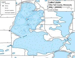 Lake Lizzie Topographical Lake Map