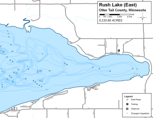 Rush Lake East Topographical Lake Map