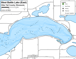 West Battle Lake East Topographical Lake Map