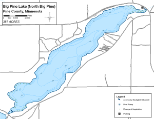 Big Pine Lake Topographical Lake Map