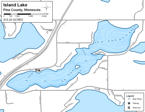 Island Lake Topographical Lake Map