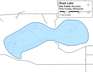 Rush Lake Topographical Lake Map