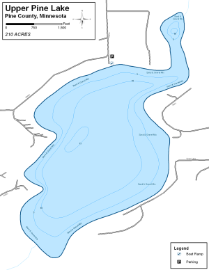 Upper Pine Lake Topographical Lake Map