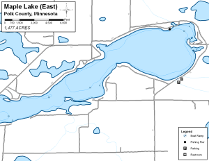 Maple Lake East Topographical Lake Map