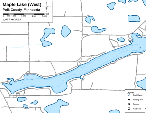 Maple Lake West Topographical Lake Map