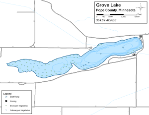 Grove Lake Topographical Lake Map