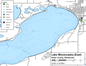 Lake Minnewaska East Topographical Lake Map