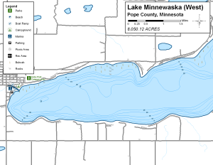 Lake Minnewaska West Topographical Lake Map