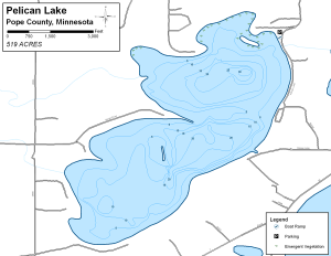 Pelican Lake Topographical Lake Map