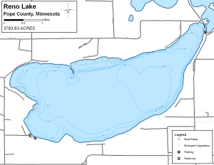 Reno Lake Topographical Lake Map