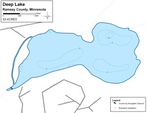 Deep Lake Topographical Lake Map