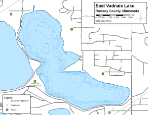 East Vadnais Lake Topographical Lake Map