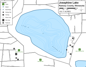 Josephine Lake Topographical Lake Map