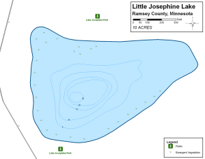 Little Josephine Lake Topographical Lake Map