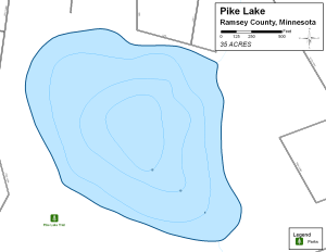Pike Lake Topographical Lake Map