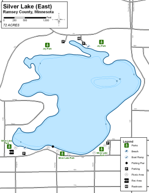 Silver Lake (East) Topographical Lake Map