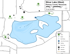 Silver Lake (West) Topographical Lake Map