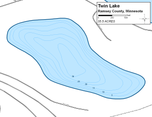 TWIN Lake Topographical Lake Map